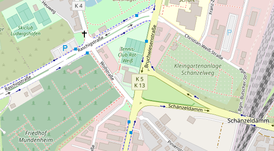 Tennisverein auf Satellitenbild