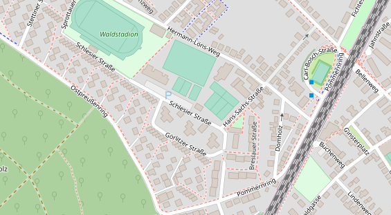 Tennisverein auf Satellitenbild