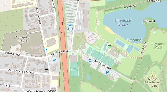 Tennisverein auf Satellitenbild