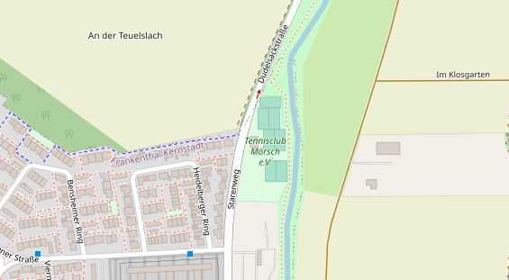 Tennisverein auf Satellitenbild