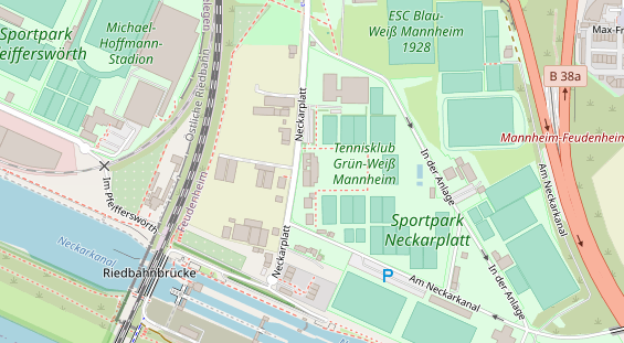 Tennisverein auf Satellitenbild