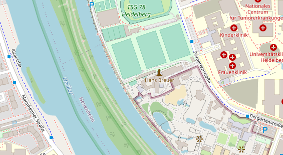 Tennisverein auf Satellitenbild