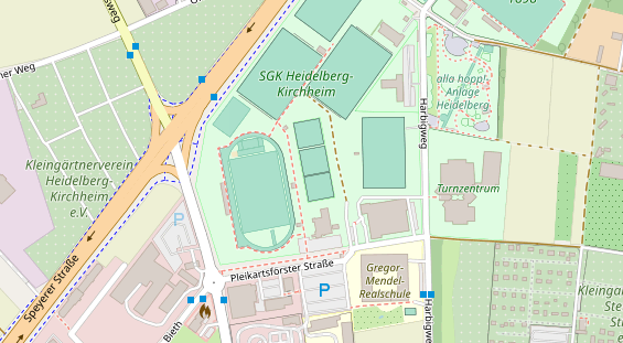 Tennisverein auf Satellitenbild