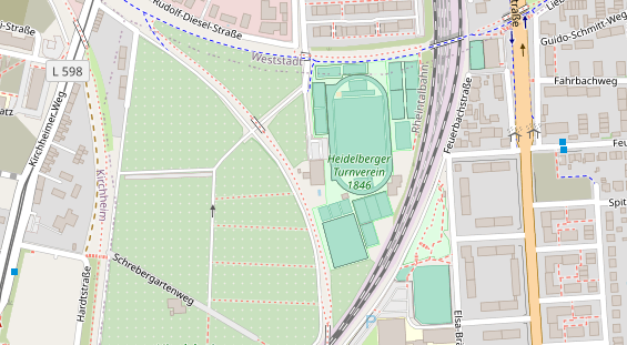Tennisverein auf Satellitenbild