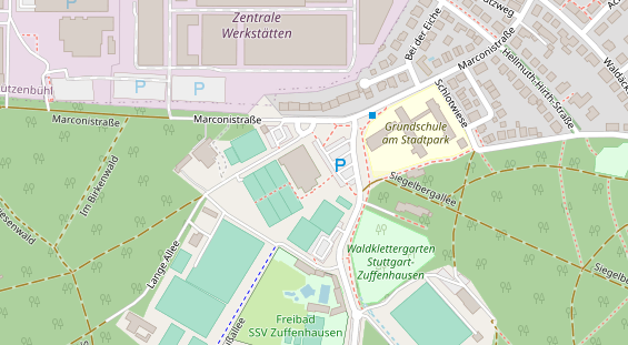 Tennisverein auf Satellitenbild