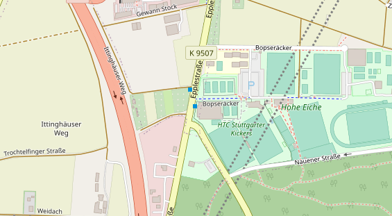 Tennisverein auf Satellitenbild