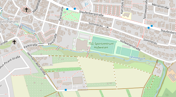 Tennisverein auf Satellitenbild