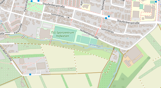 Tennisverein auf Satellitenbild