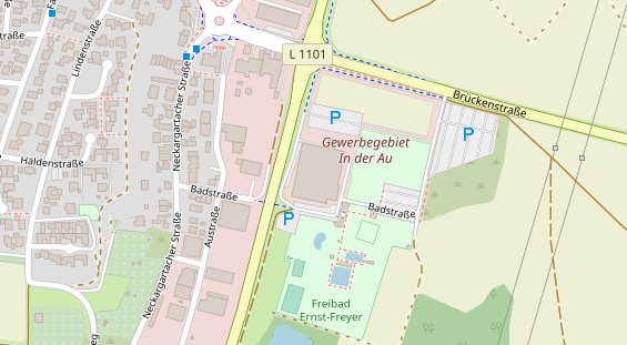 Tennisverein auf Satellitenbild