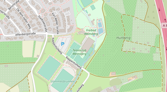 Tennisverein auf Satellitenbild