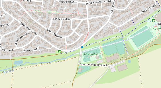 Tennisverein auf Satellitenbild