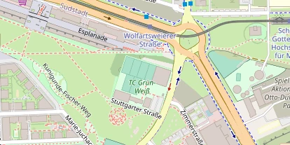 Tennisverein auf Satellitenbild