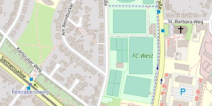 Tennisverein auf Satellitenbild