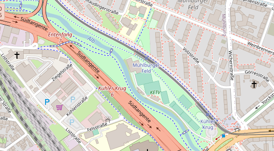 Tennisverein auf Satellitenbild