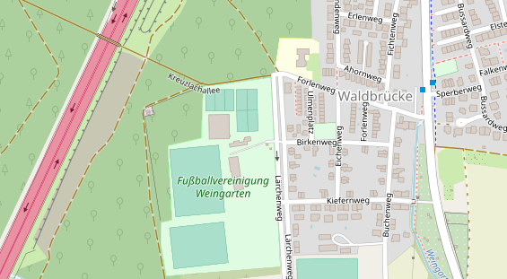 Tennisverein auf Satellitenbild