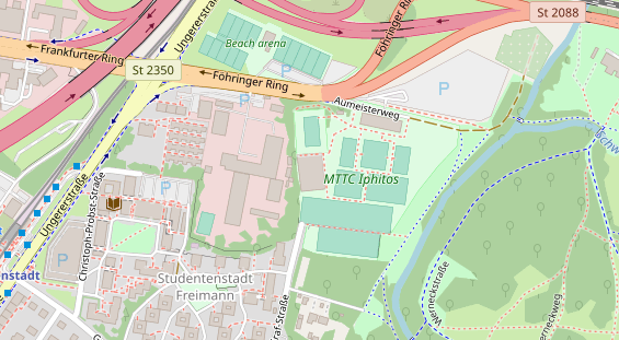 Tennisverein auf Satellitenbild