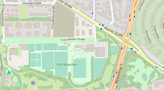 Tennisverein auf Satellitenbild