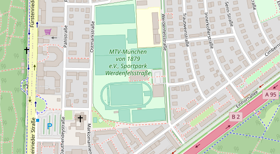 Tennisverein auf Satellitenbild