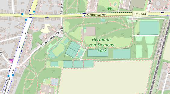 Tennisverein auf Satellitenbild