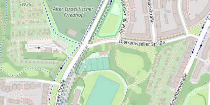 Tennisverein auf Satellitenbild