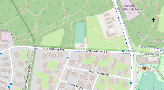Tennisverein auf Satellitenbild