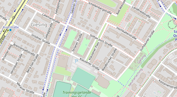 Tennisverein auf Satellitenbild