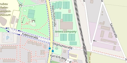 Tennisverein auf Satellitenbild