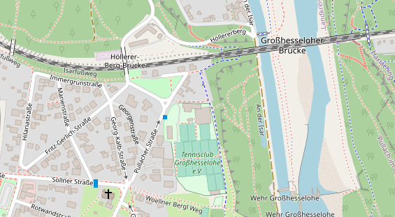 Tennisverein auf Satellitenbild