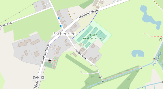 Tennisverein auf Satellitenbild