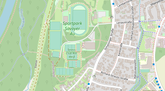 Tennisverein auf Satellitenbild