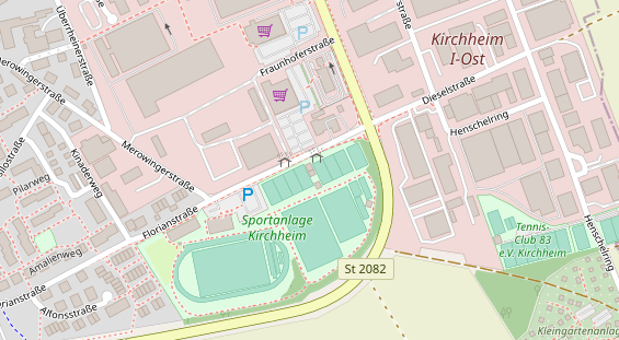 Tennisverein auf Satellitenbild