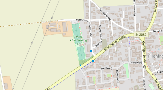 Tennisverein auf Satellitenbild