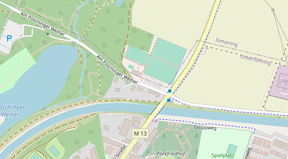 Tennisverein auf Satellitenbild