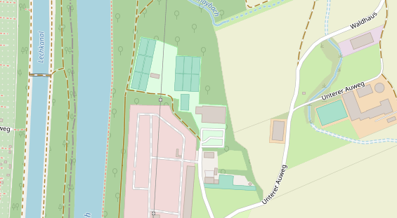 Tennisverein auf Satellitenbild