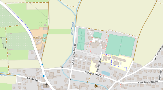 Tennisverein auf Satellitenbild