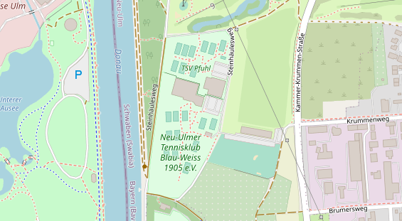 Tennisverein auf Satellitenbild