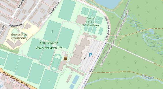 Tennisverein auf Satellitenbild