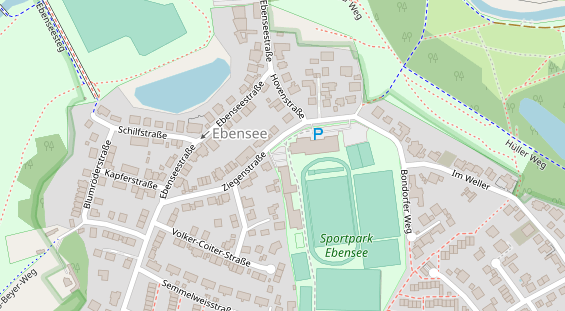 Tennisverein auf Satellitenbild