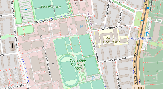 Tennisverein auf Satellitenbild