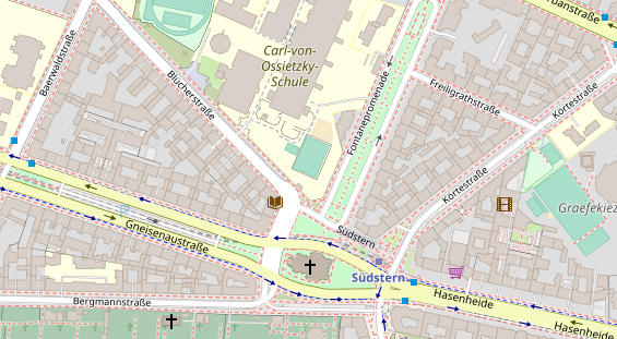 Tennisverein auf Satellitenbild