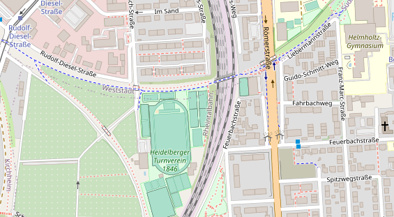 Tennisverein auf Satellitenbild