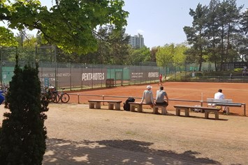 Tennisportal: Ausblick von der Terrasse - DJK Mainzer Sand