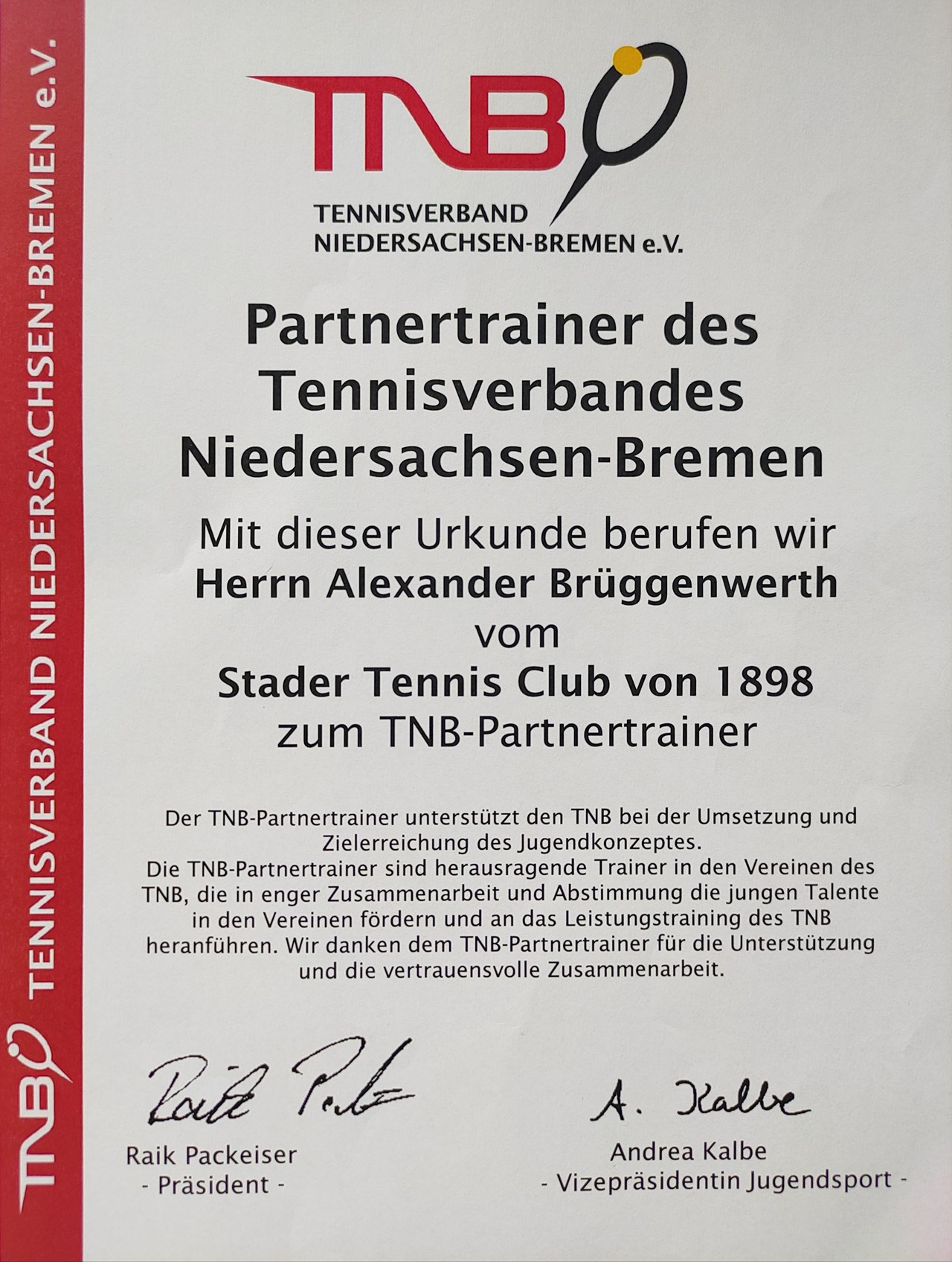 Alexander Brüggenwerth Referenzen TNB Partnertrainer